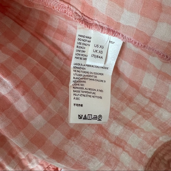 Anthropologie Gingham Orange Baby Doll Shirt - Picture 7 of 7